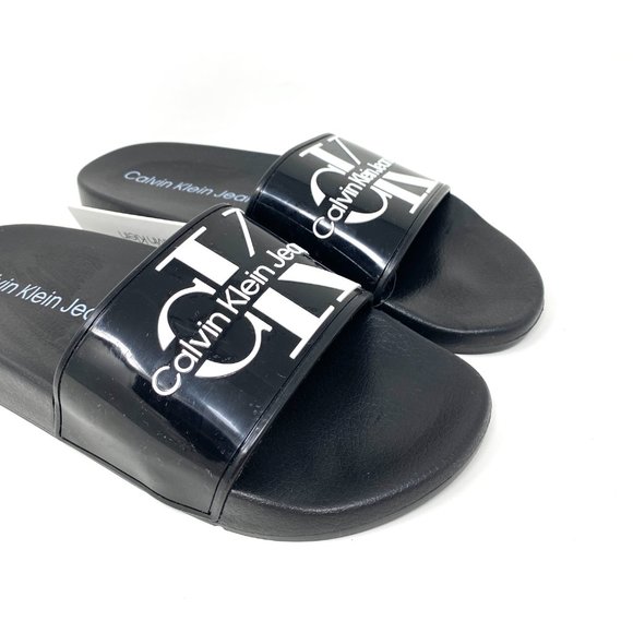 💖MEGA SALE💖Calvin Klein Men's Slide Sandal Premium Comfort Monogram Pool Black - Picture 3 of 7